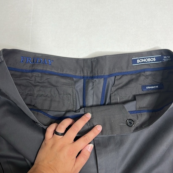 Bonobos Friday Straight Fit Chino Gray Pant Slacks 38/32 - Picture 3 of 6